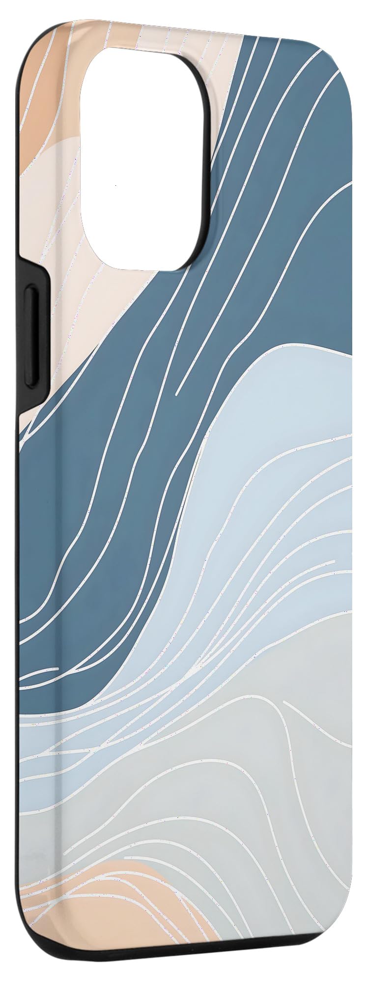 iPhone 12 Pro Max Abstract Wavy Line Art Pattern Case - Image 3