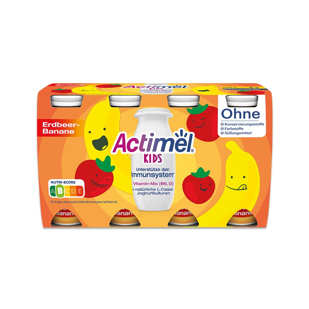 Actimel Joghurt Drink Kids Erdbeer/Banane, 800 g (8 x 100 g) : Amazon