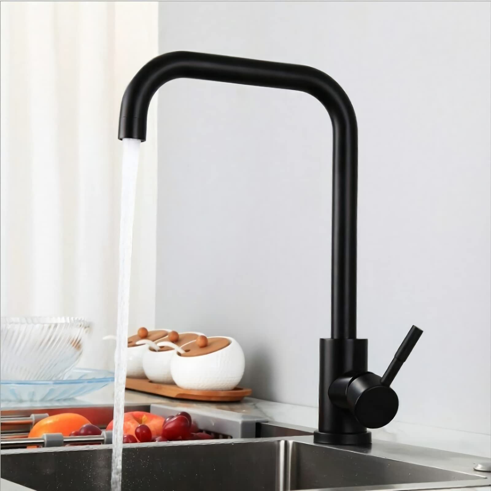 Buy Kitchen Mixer Tap, Stainless Steel, Black, Kitchen Tap, 360