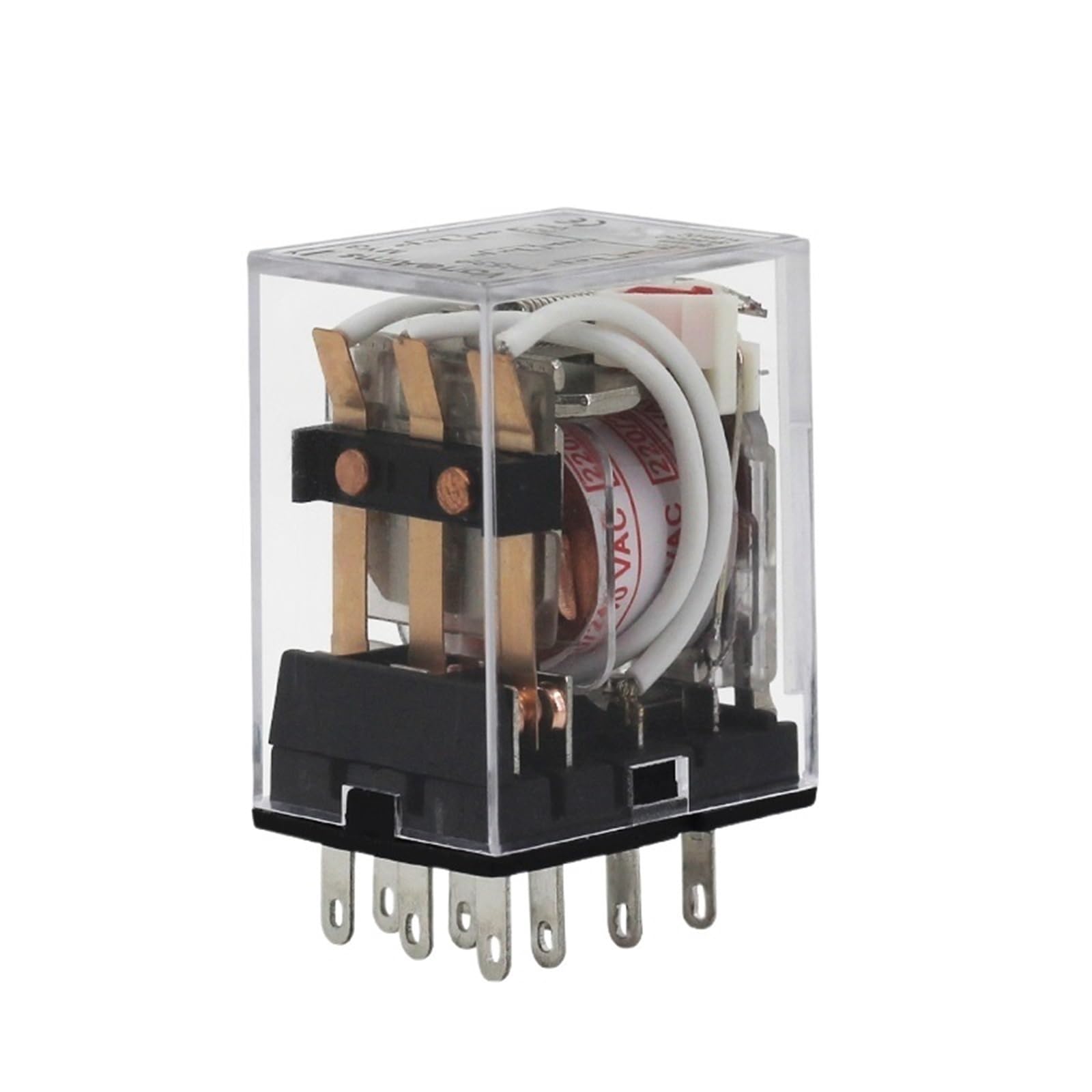 Relé de potencia general con bobina electromagnética MY3NJ DPDT de 11 pines HH53P Relé miniatura de 12 V CC y 24 V CA de 220 V(DC,24V with Base)