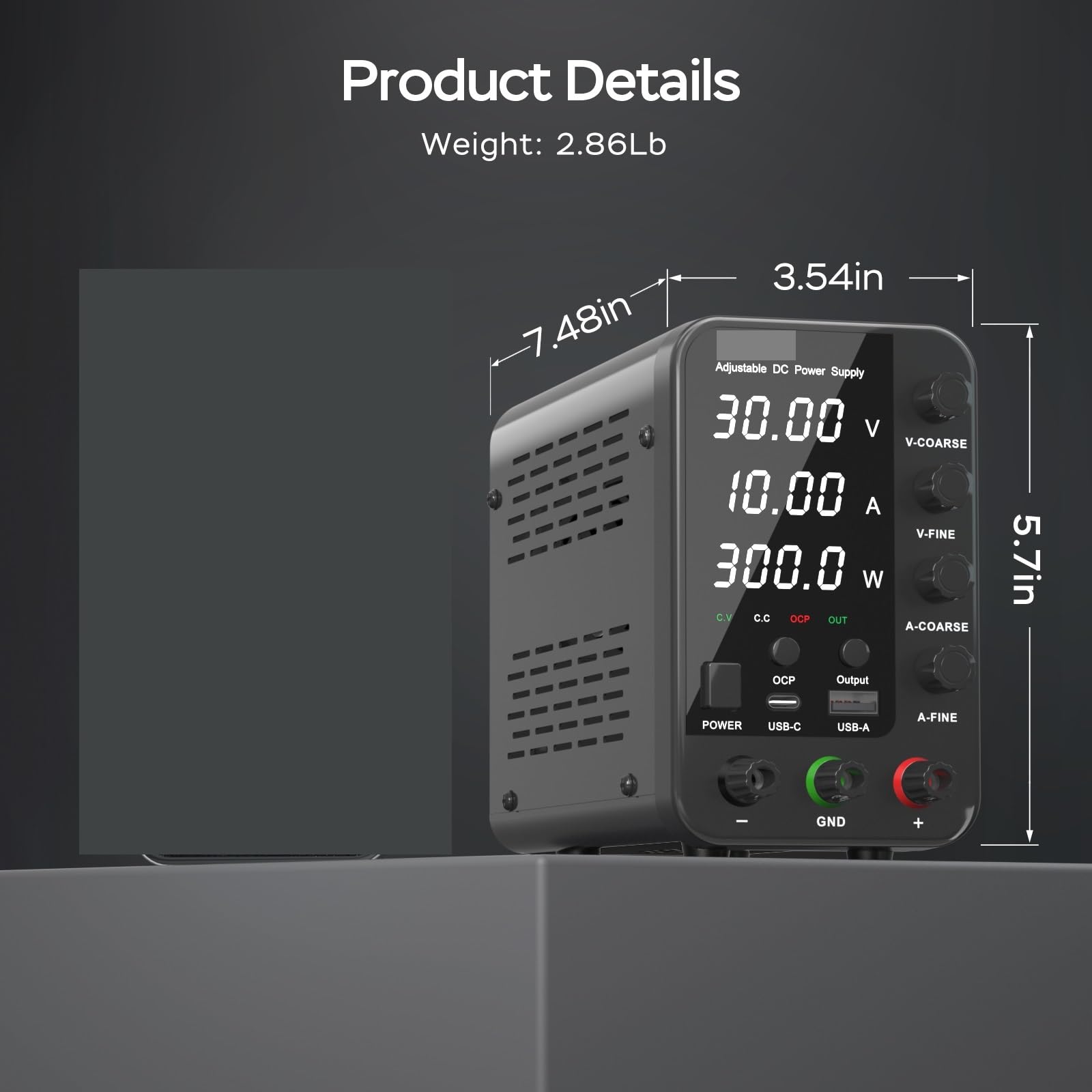 Alimentation Laboratoire, Alimentation de laboratoire CC 30 V 10 A avec régulateur de tension ajustable, tension et courant préréglés, double entrée(BPS605)