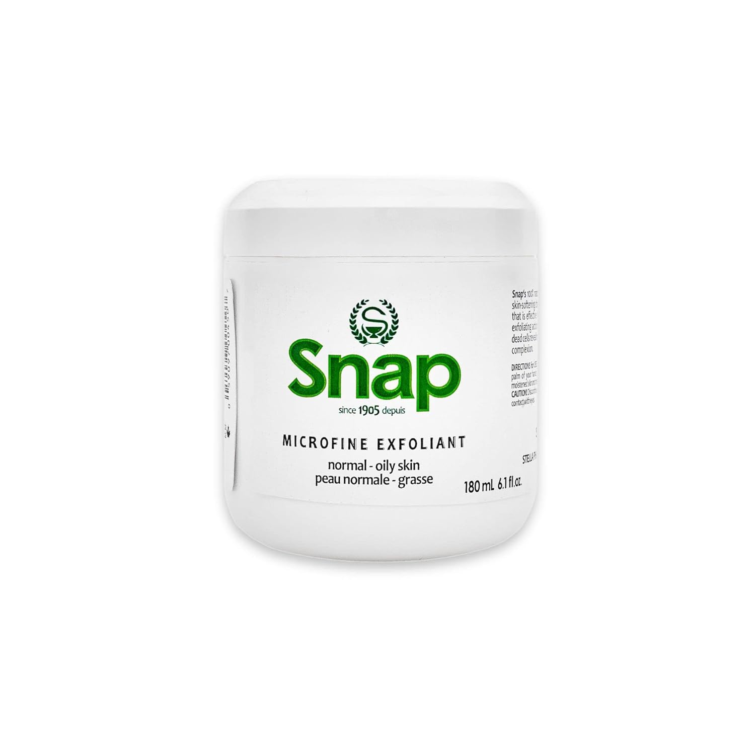 Snap Microfine Exfoliant Facial Scrub for Normal to Oily Skin, Contains 100% Natural Pumice and Extracts of Tea Tree, Chamomile & Aloe Vera, Made in Canada, 180ml