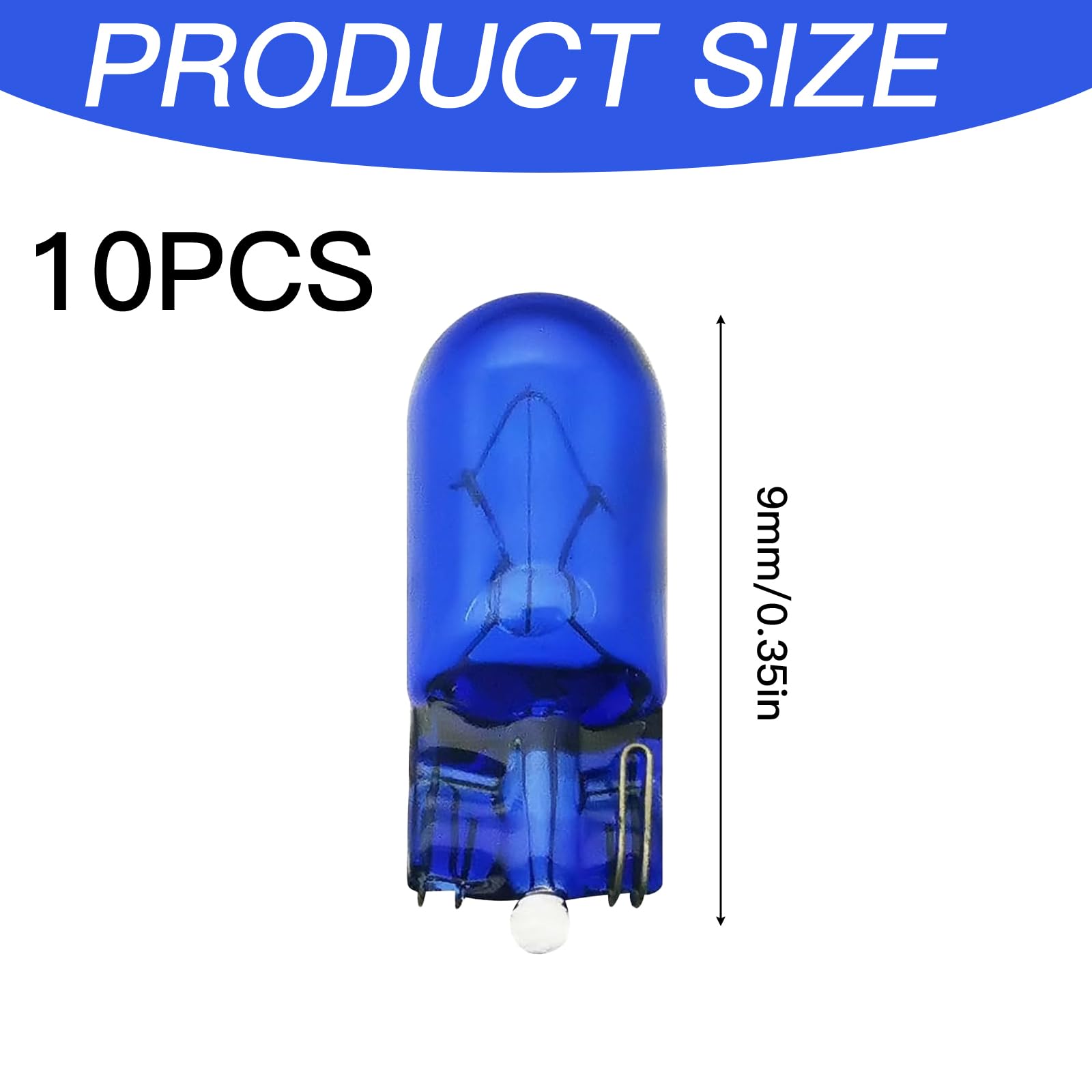 10 sztuk niebieskich lamp postojowych, szklanych żarówek halogenowych T10, niebieskie W5 W, światło postojowe, oświetlenie tablicy rejestracyjnej, oświetlenie tablicy rejestracyjnej, oświetlenie