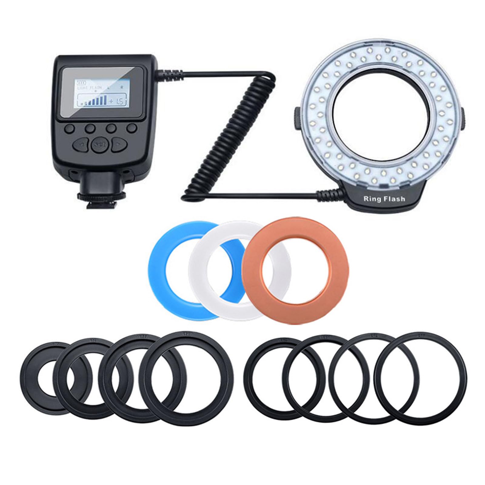 Fotografia Anelli Luce con Schermo LCD 7 Modalità di Illuminazione 8 Adattatori per Enhanceds Imaging Effetti Flash Luce con LCD Controller