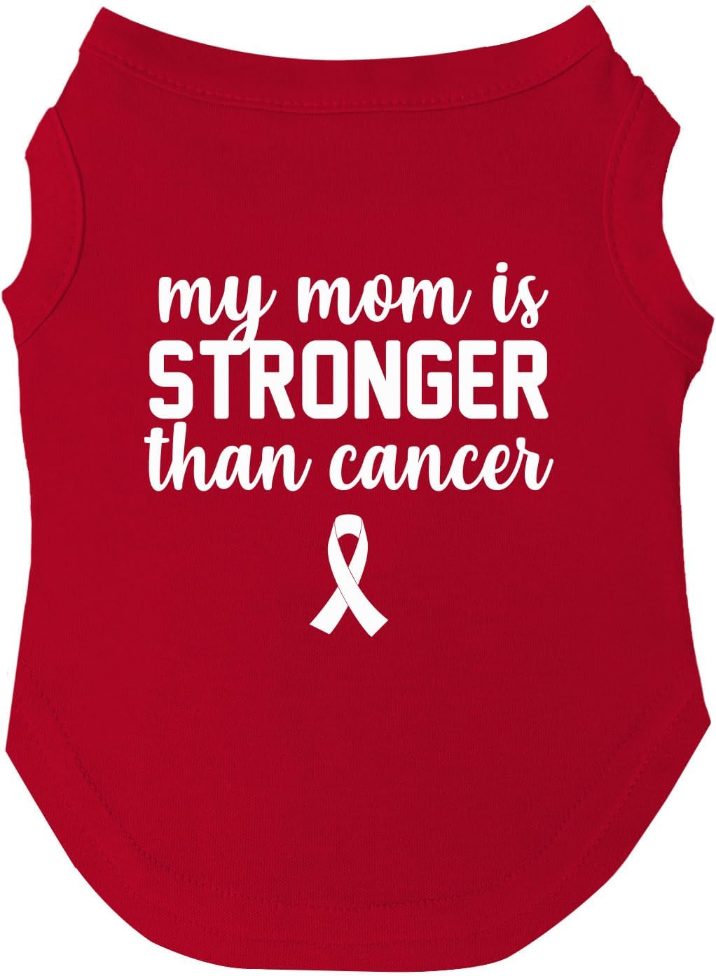 My Mom is Stronger Than Cancer Dog Tee Shirt Sizes for Puppies, Toys, and Large Breeds (Hot Pink, 2X-Large 150)