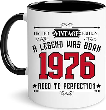 Vintage 1976 Coffee Mug, 50th Birthday Gifts For Men Women, Fifty Birthday Gift for Him 1976, Gift Ideas For 50 Year Old Female, Turning 50 Gift For Her, Sister, Mom, Daughter, Dad, Husband, Brother