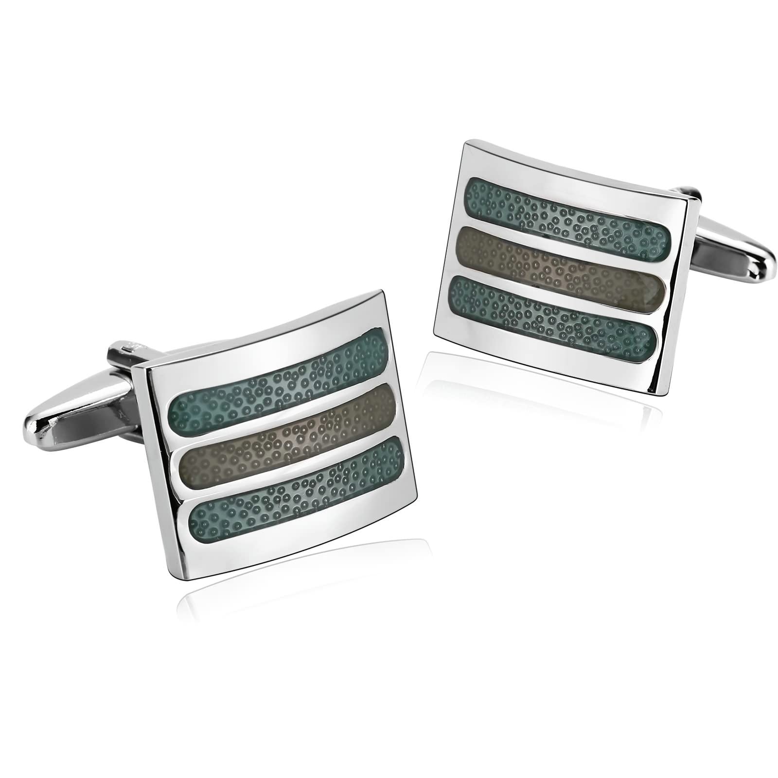 Whoiy Gemelos para Hermano de La Novia, Gemelos Personalizados Hombre Rectángulo para Hombres Camisa de Vestir