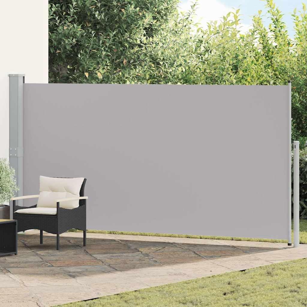 vidaXL Retractable Side Awning UV-Proof Tear-Proof Outdoor Garden Balcony Privacy Terrace Screen Sunshade Blind Divider 63"x196.9" Gray