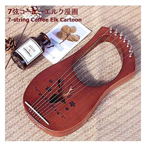 7̌`̉̎̂Ђn[vCy 7-strings Harp Ancient Greek Modern Lyre Instrument ÑMV̎y}zKj[̖ؐő̋ Mahogany Solid Wood Metal St