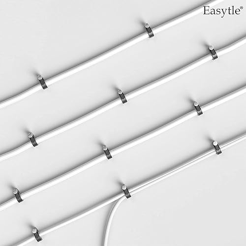 Miniatura 7 de Easytle Abrazaderas de cable de plástico, 100 clips de cable de 0.394 pulgadas, clips de cable coaxial, clips de cable coaxial, clips de cable para