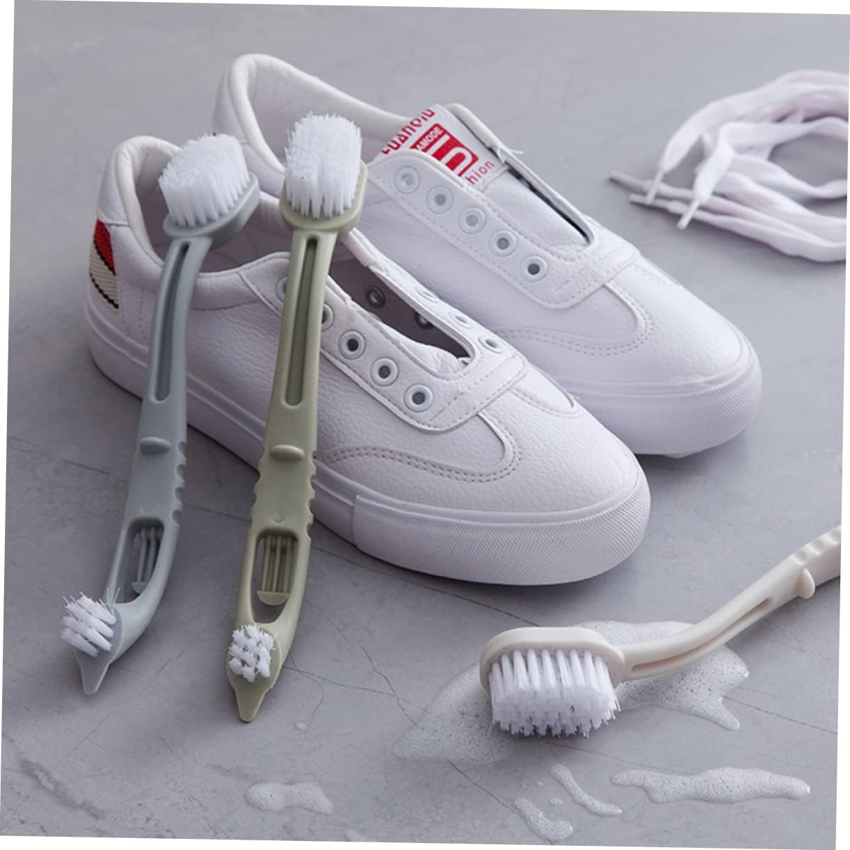 2Pcs Anti Slip Double Head Shoe Brush Cleaning Tool