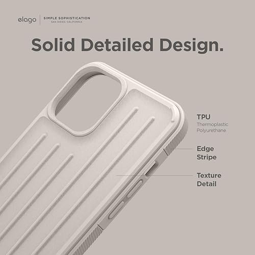 Miniatura 4 de elago Funda protectora compatible con iPhone 12 Pro Max (piedra), diseño de absorción de golpes, TPU duradero, carga inalámbrica compatible patente