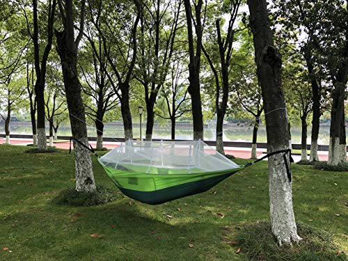 Double Camp Hammock With Mosquito Net, Ultra Light Parachute Fabric Hammock For Camping, Backpacking, Hiking #TOP4
