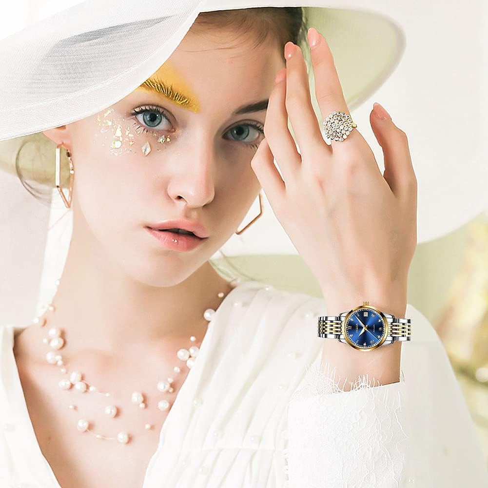 OLEVS Womens Automatic Watches Diamond Stainless Steel Self Winding Ladies Dress Wrist Watches Luminous Waterproof - Image 4
