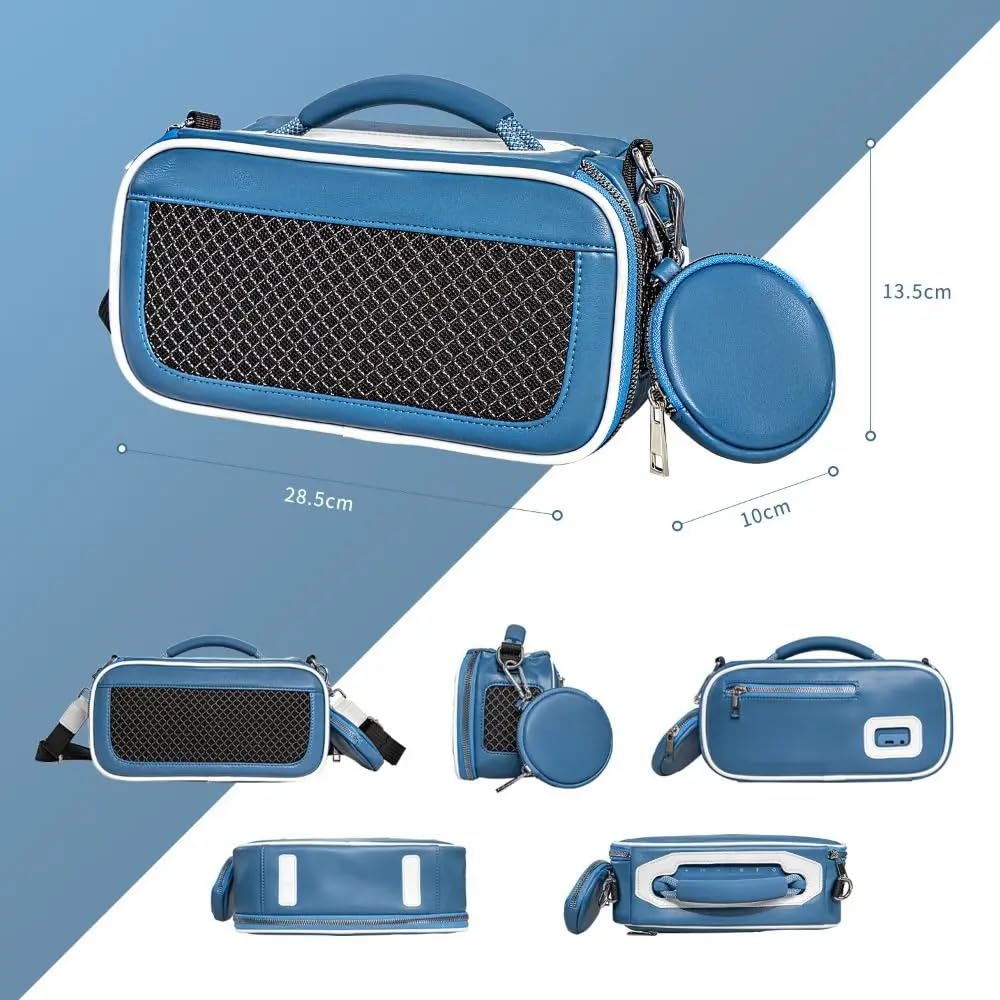JOYSOG Reisetasche für Bose SoundLink Max tragbare Lautsprecher, schützender Aufbewahrungs-Organizer mit Mini-Tasche und Schultergurt, Blau
