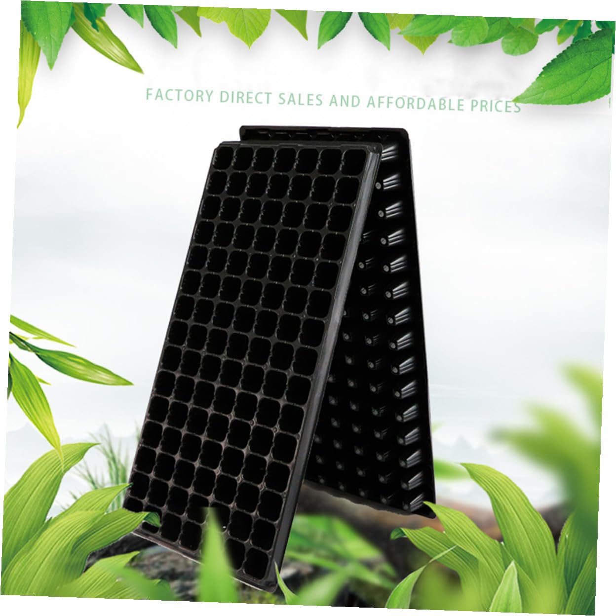 Artibetter Lot de 10 Plateaux de Semis en PVC 105 Alvéoles Trous, Plateau de Germination Solide pour Jardinage Potager DIY et Professionnel, Protège la Pourriture des Racines