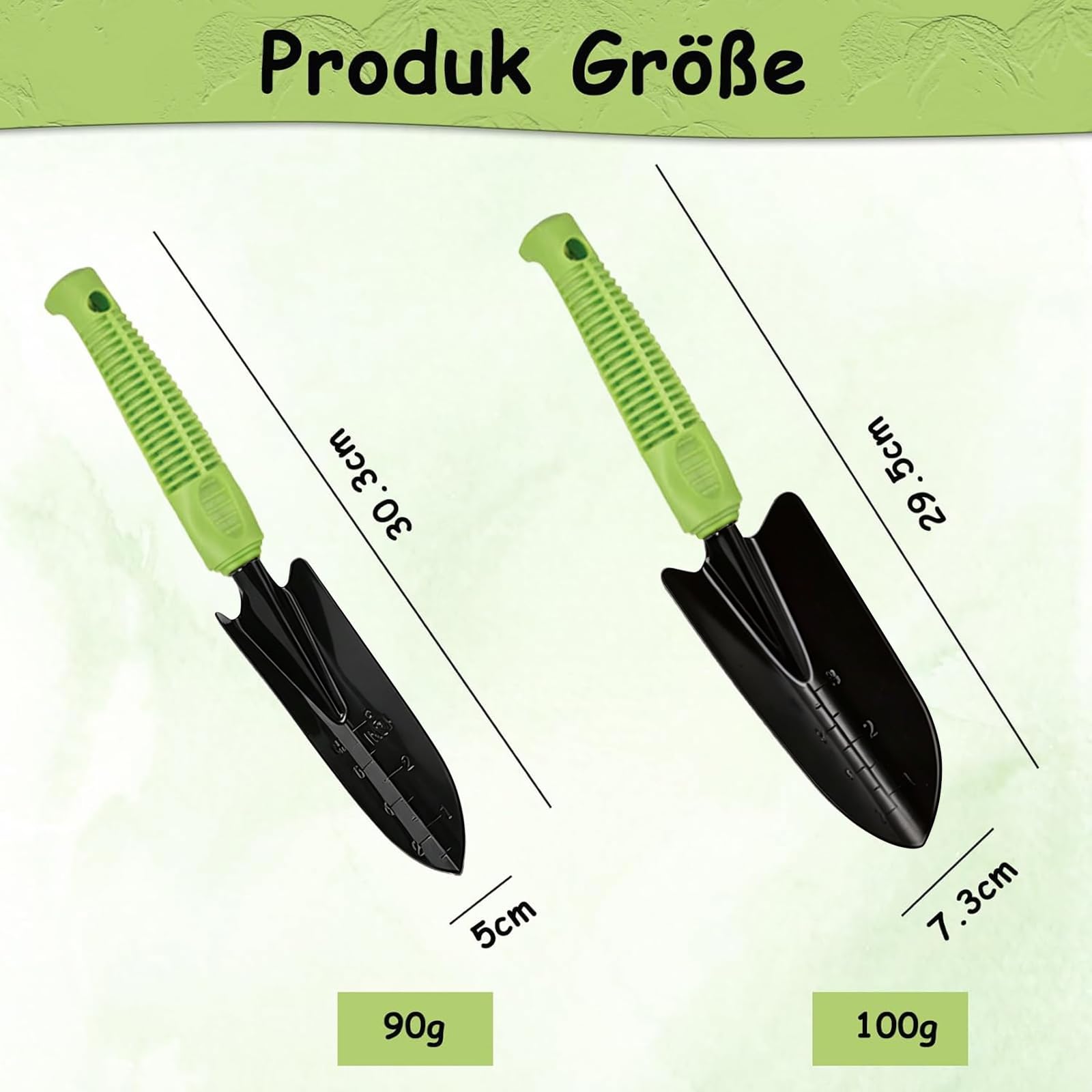 2 pala da giardino, pala da giardino con guanti neri, pala da giardino in metallo, piccola, portatile, per trapiantare piantine, diserbo e allentare (nero 1)