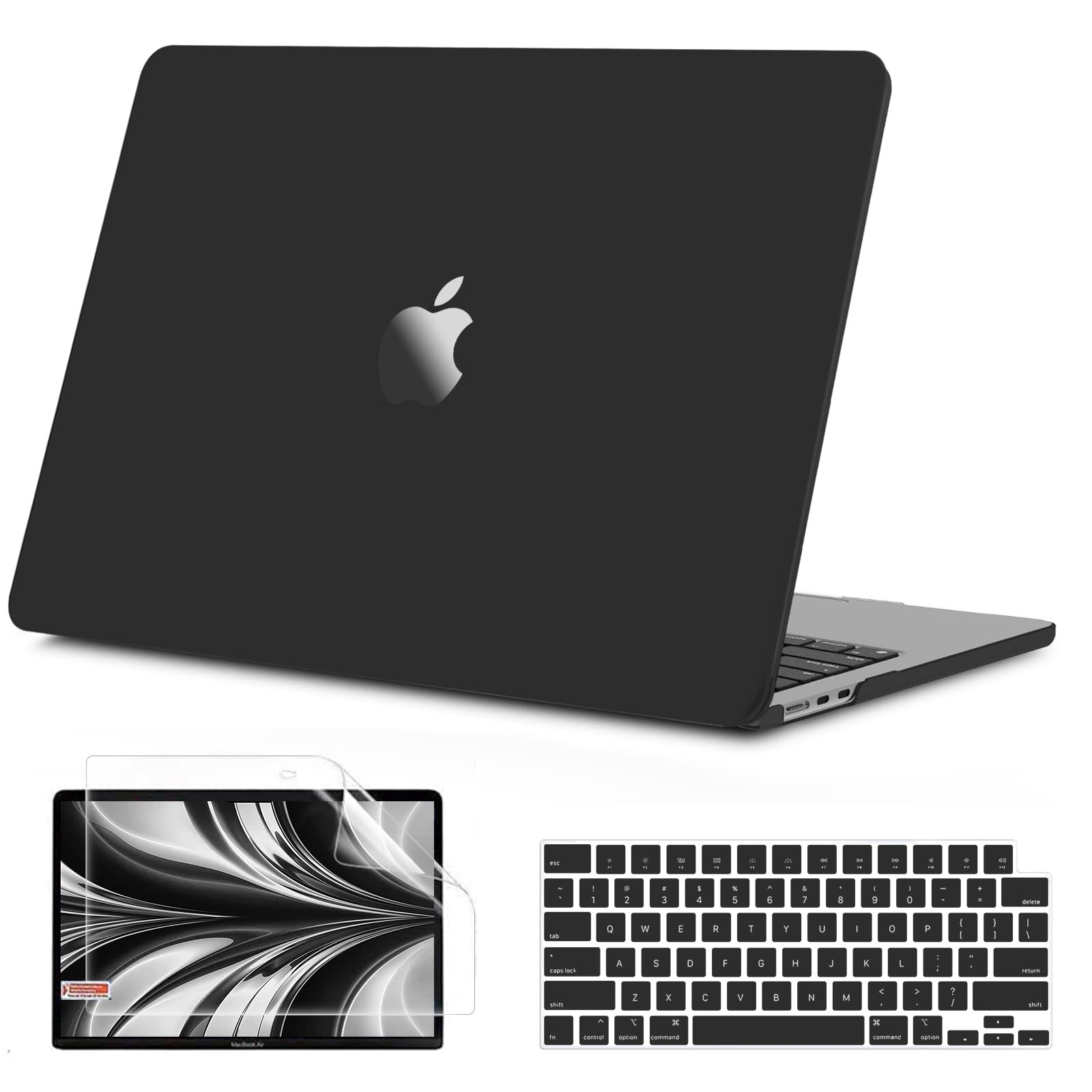 B BELK Compatible with MacBook Air 13 inch Case 2025 2024 2023 2022 Release M4 M3 M2 A3240 A3113 A2681, [Ultra Thin Armor] Protective Plastic Laptop Hard Shell for MacBook Air 13.6 inch Case, Black