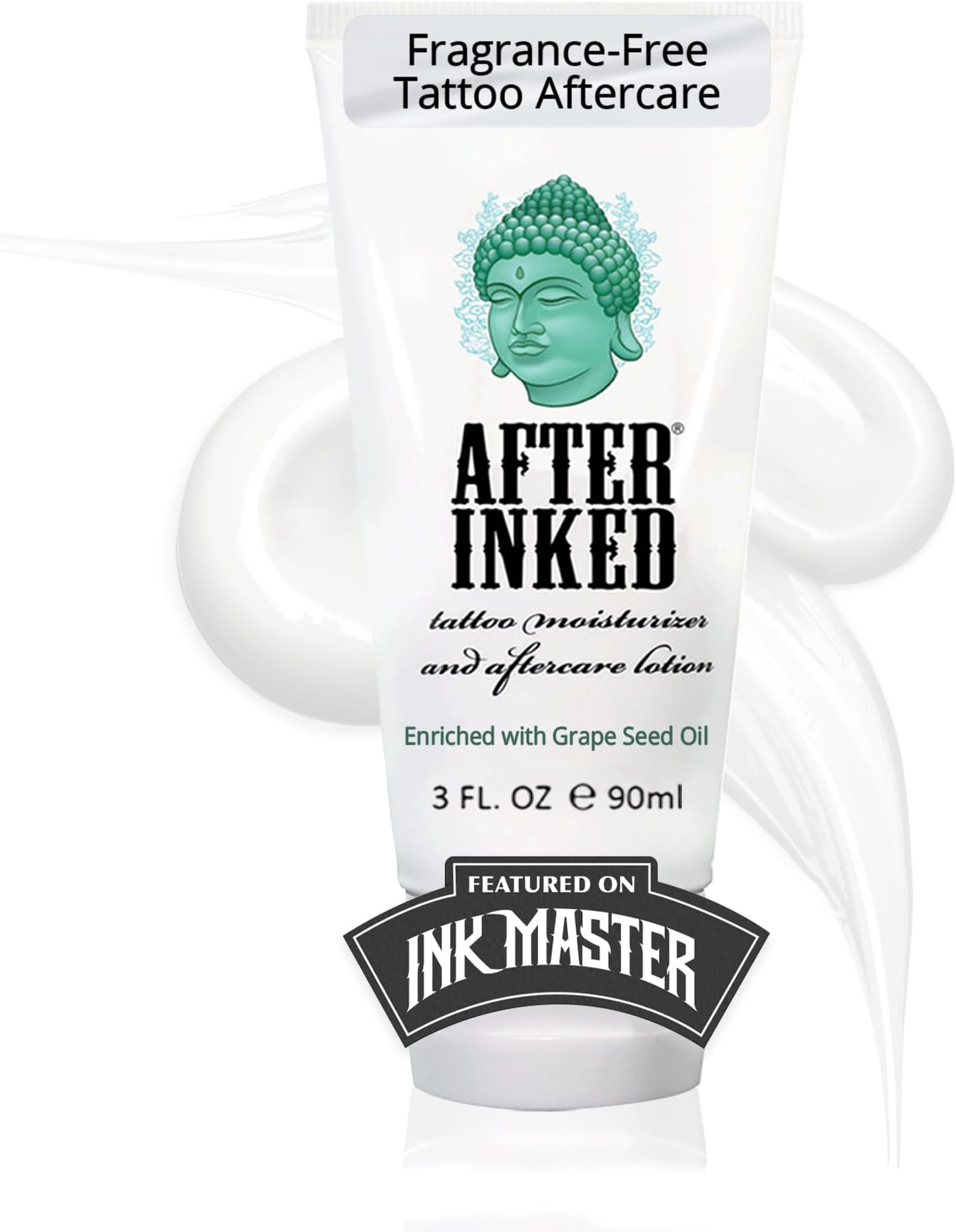 Tattoo Aftercare Lotion Moisturizing Balm for Inked Skin, Featured on Ink Master, Hydrating Skin Nourishment Cream with Grape Seed Oil, Gentle Daily Tattoo Maintenance, 3oz Tube, 1 Pack