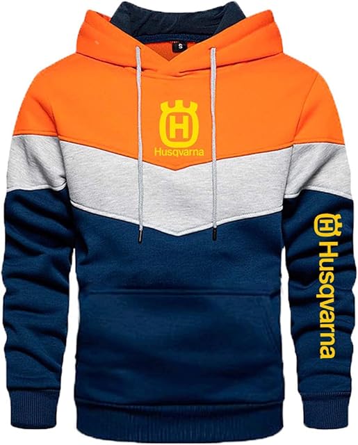 BUYONE Pullover Hoodies for Men - H.u.s.q.v.a.r.n.a Printed Sweatshirt Unisex Splicing Hoody Long Sleeve Pull Over Hooded Sweater Tops - Teen Gift-A||S