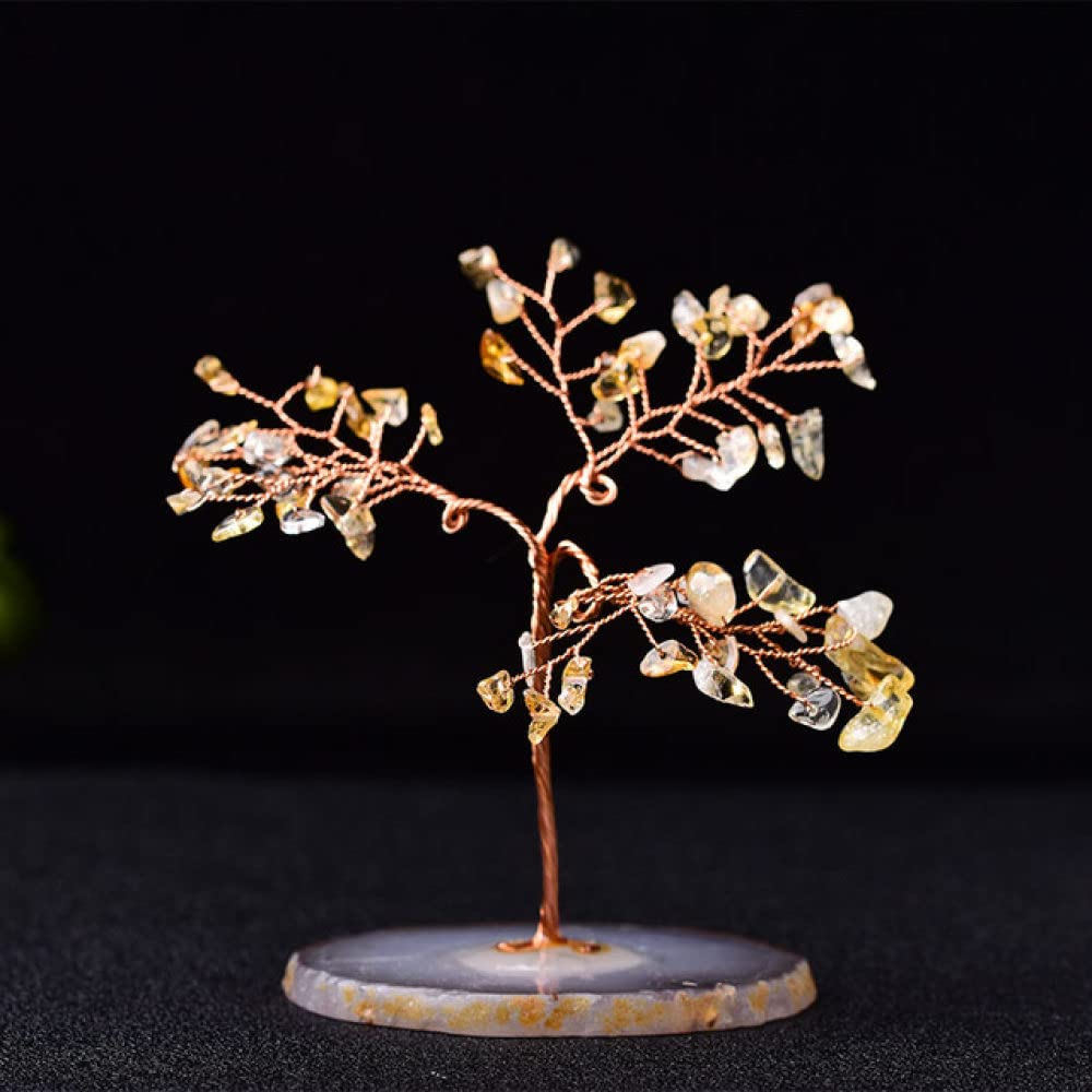 Arbre porte-bonheur amethyste et quartz rose pierres de collection