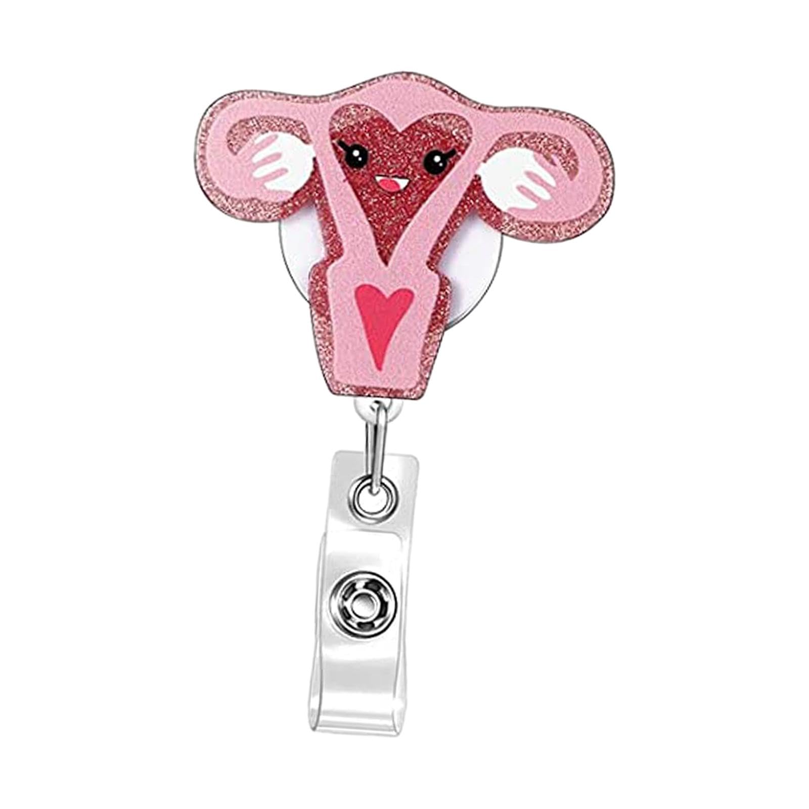 Badge Reel Holder Nurse Gift for Women Key Reel for Employees Work Rn Nurses Uterus-image-12