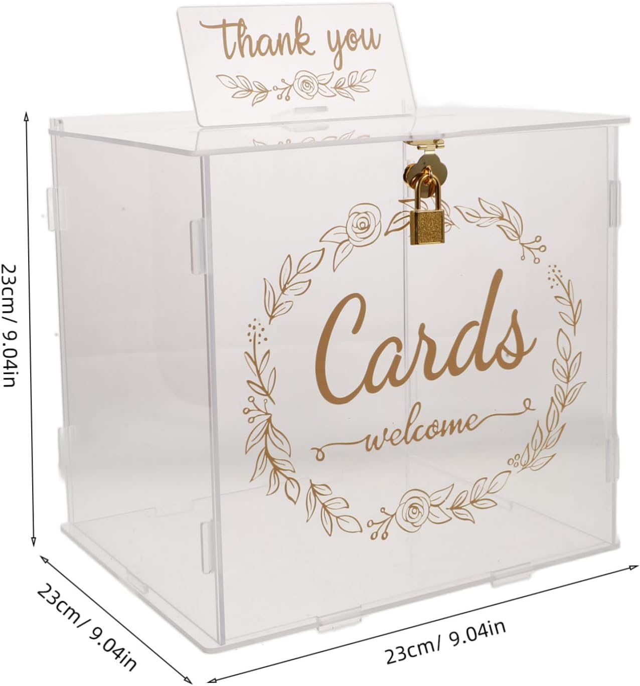Wedding Money Box Acrylic Card Box with Lock Party Envelope Storage Elegant Decor