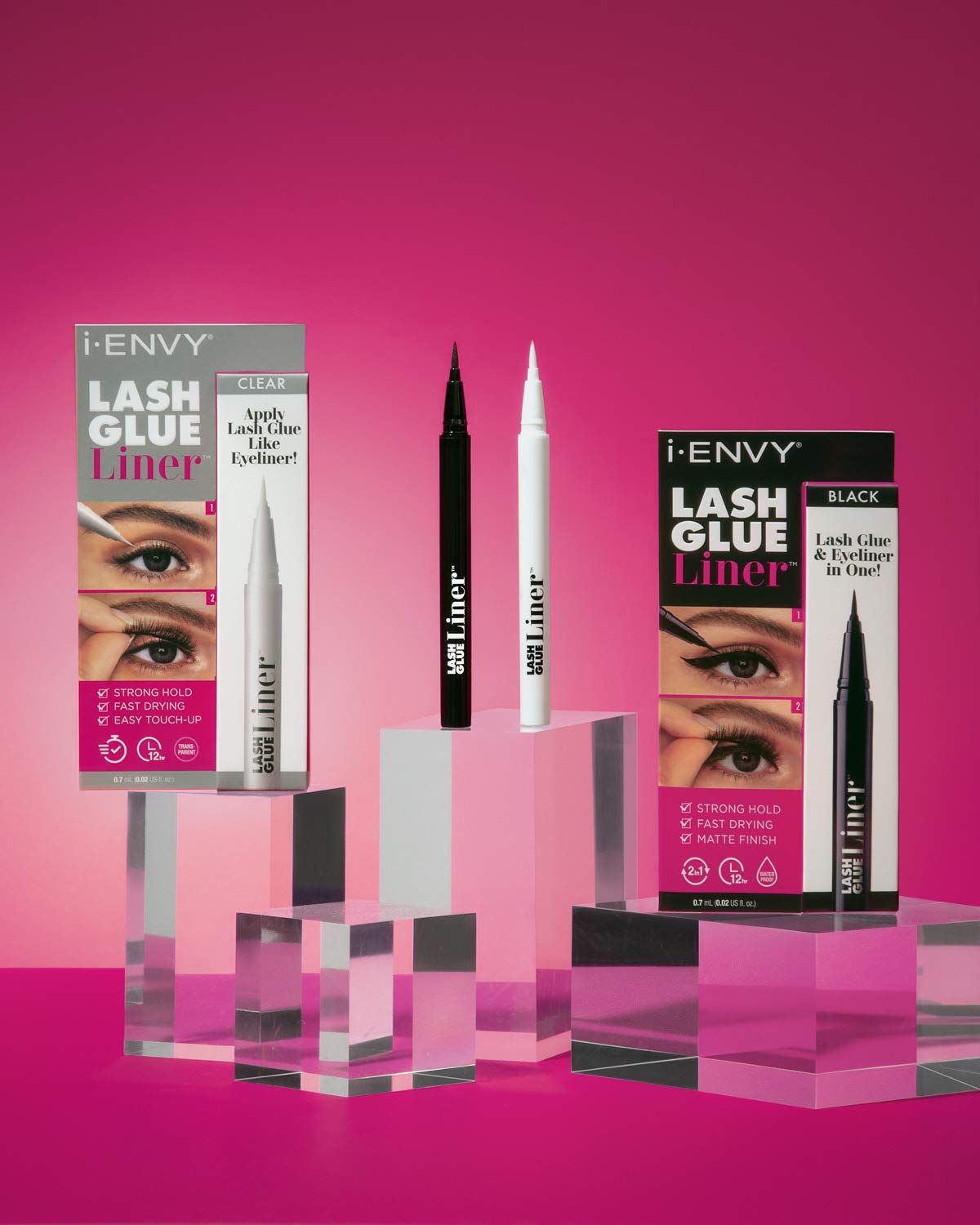 i-Envy Lash Glue Liner 2-in-1 Eyelash Adhesive and Felt-Tip Eyeliner (Black) Applies Like Eyeliner, Dries Like Glue 0.7mL (0.02 Oz) : Beauty & Personal Care
