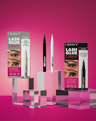 Miniatura 7 de i-ENVY - Pegamento de pestañas 2 en 1, adhesivo de pestañas y delineador de ojos en uno (0.02 onzas), aplicación rápida y precisa, acabado mate de