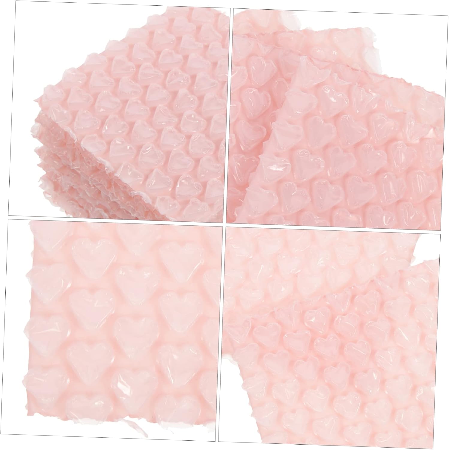 SECFOU 120pcs Double Walled Bubble Cushioning Bags Heart-shaped Bubble Pouches for Safe Shipping Thickened Protective Wrap for Jewelry Soap Electronics and Collectibles