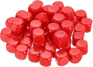 sourcing map Lot de 50 dés vierges en acrylique à 6 faces, coins arrondis, avec surface lisse pour loisirs créatifs, jeux de société, rouge