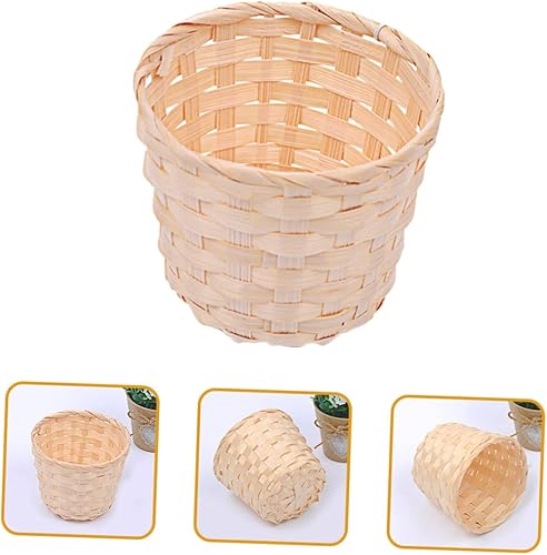 Miniatura 4 de Cabilock Cesta de almacenamiento tejida redonda de 8 piezas, cesta tejida redonda, cesta de almacenamiento tejida, cesta de flores en miniatura,