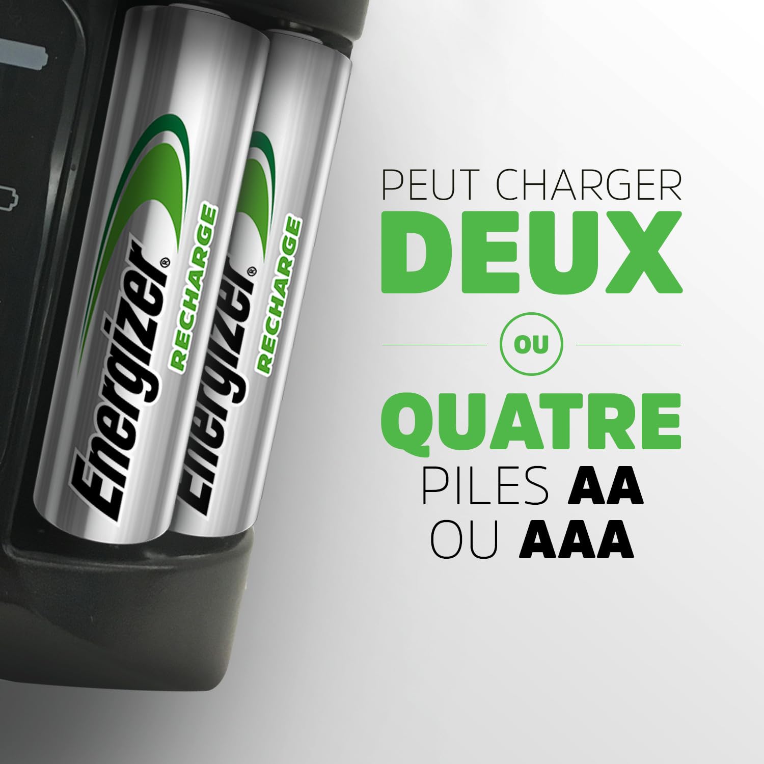 Energizer Recharge Pro - Piles Rechargeables avec Chargeur - Charge complète en 4 Heure ou Moins - Compatible NiMH AA et AAA - 4 Pile AA 2000 mAh incluses