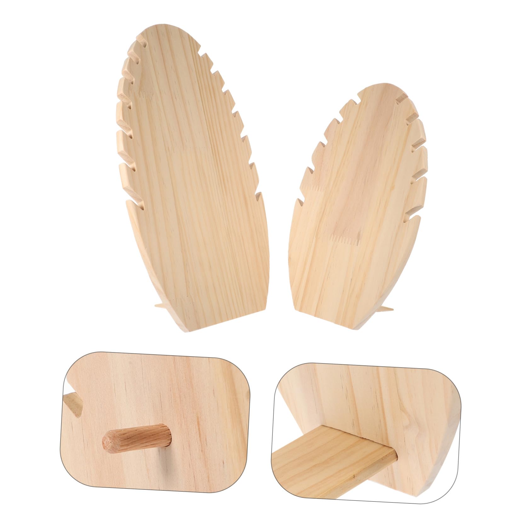 2 Stück Natürlicher Holz Schmuckständer Schlitzen Stabiles Schmuckdisplay für Halsketten Platzsparender Organizer für Schmuckaufbewahrung Langlebiges Holzdesign für Tisch und