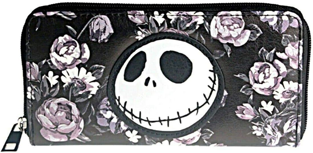 Nightmare Before Christmas Jack With Flowers Zip Around Hand Purse Clutch Wallet