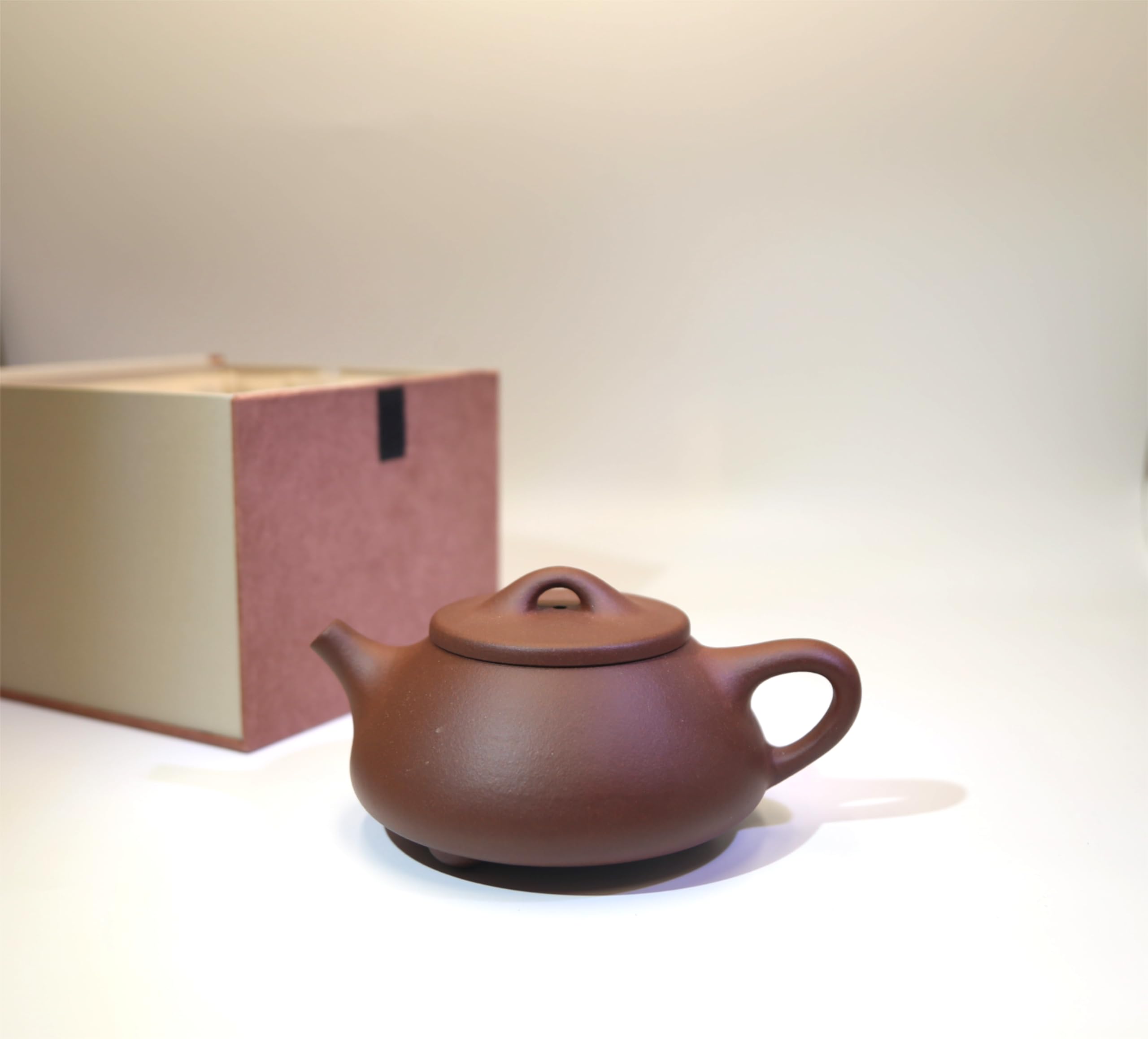 LDL EXY ManPiao Yixing ZiSha Purple Clay Teapot, Yixing Original Mine Old Purple Mud JingZhou Stone Ladle Tea Pot Ball Hole Inner Push, Large 280cc