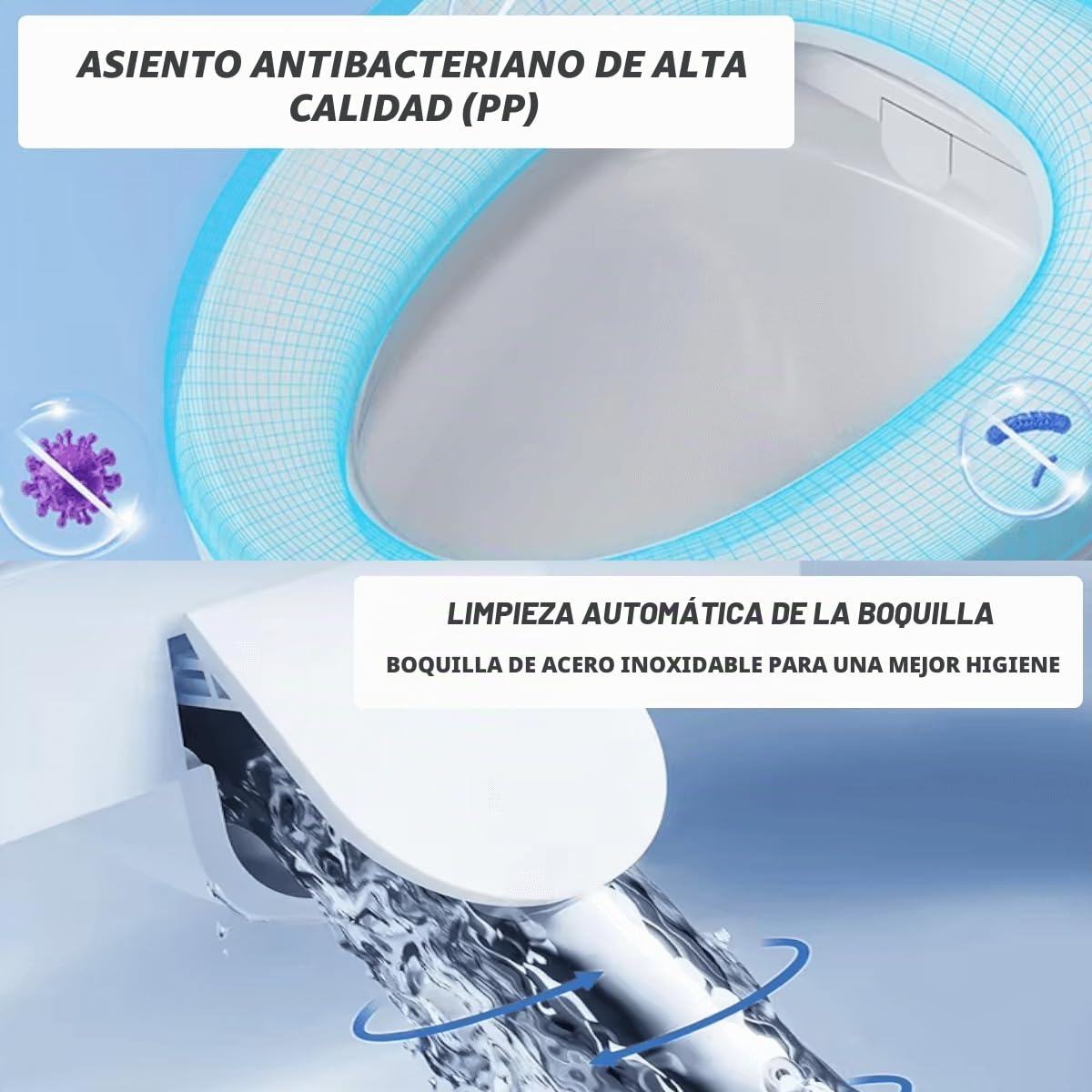 Bodyclean Copy of Asiento de Inodoro Tipo japonés con Remoto Remoto + automático Inodoro Lateral Aleta Completo Opciones 270B