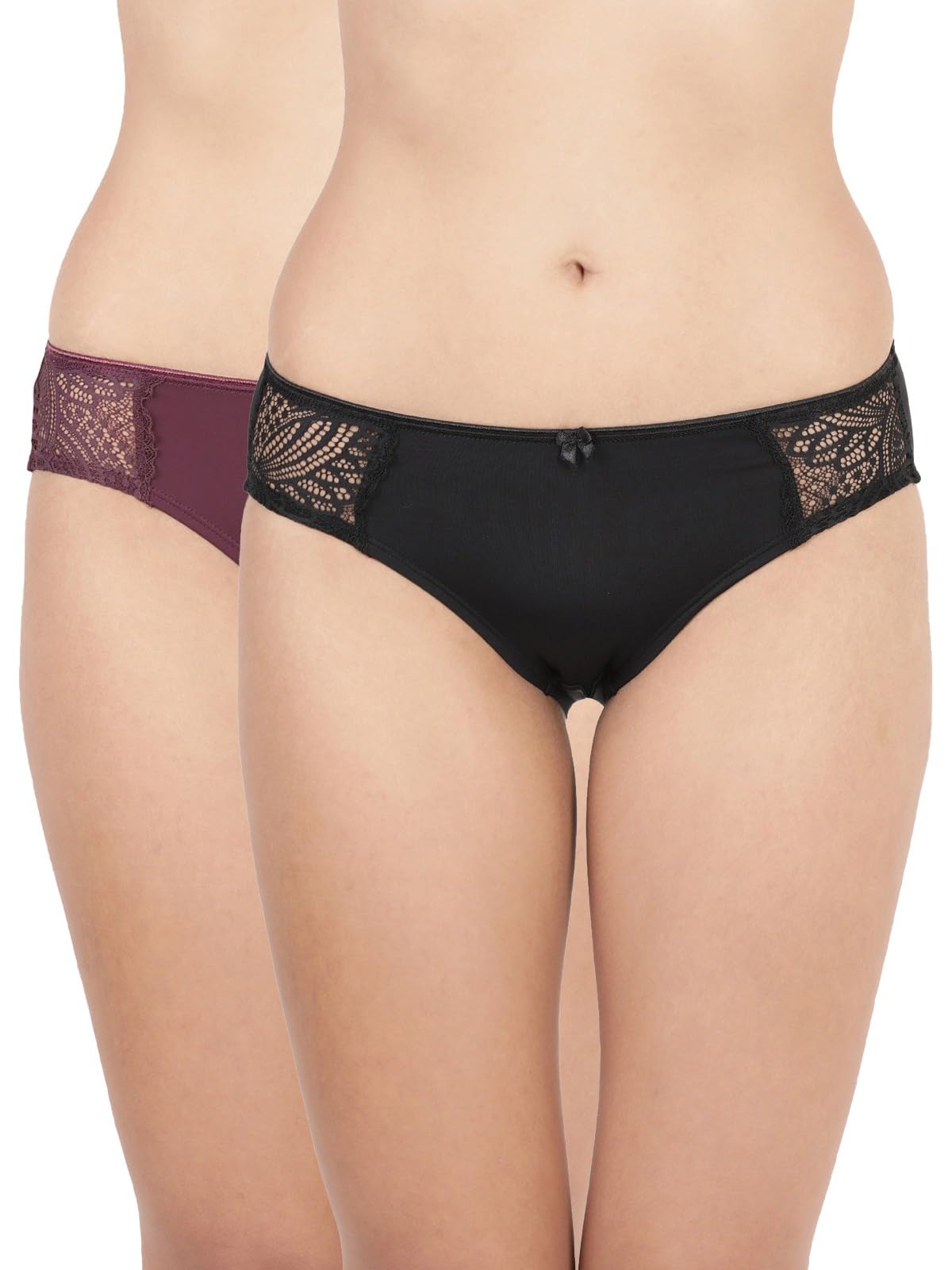 blossom BL PT 03 Women’s Lace Side Panels Hipster Panty Soft & Stretchable Polyamide,Mid-Rise Full Coverage,Cotton-Lined Gusset_Pack of 2-picture-0