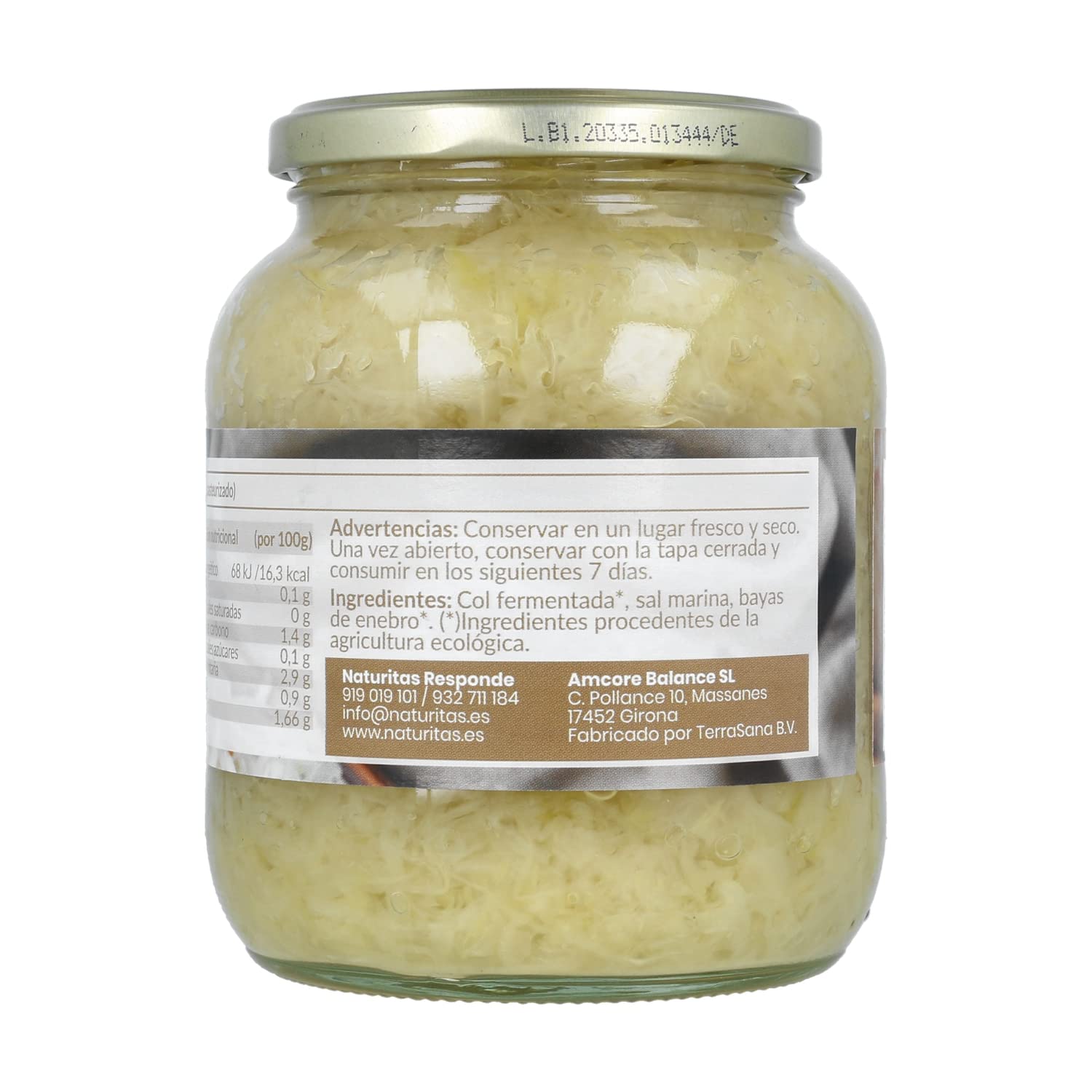 Crauti Bio 680g Naturitas Essentials | Digestivi | Vegano | Senza Glutine | Pastorizzati | Rinforza il sistema immunitario