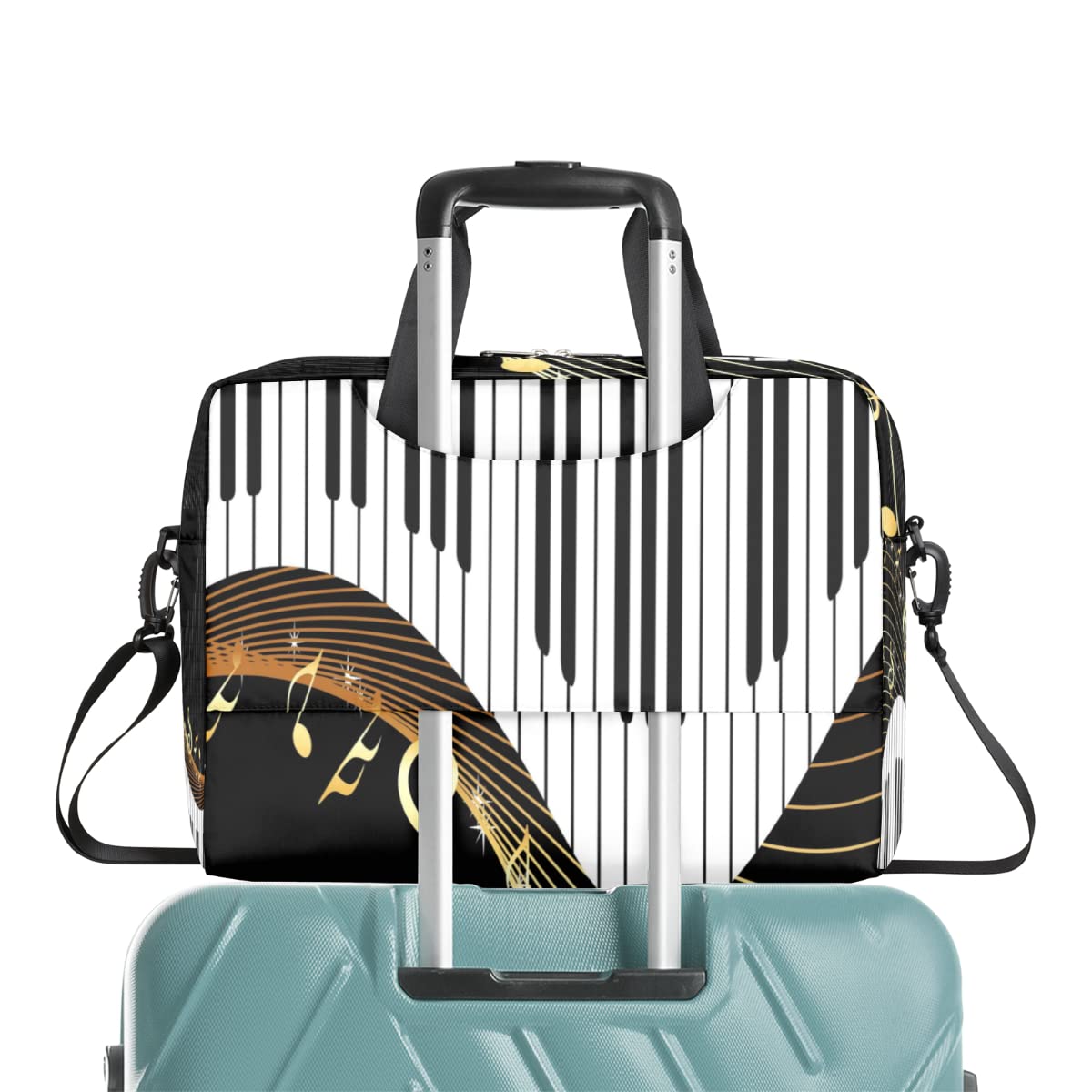 Custodia per laptop per tastiera per pianoforte per tastiera da 13 a 16 pollici con note musicali per pianoforte borsa a tracolla per laptop valigetta borsa per il trasporto