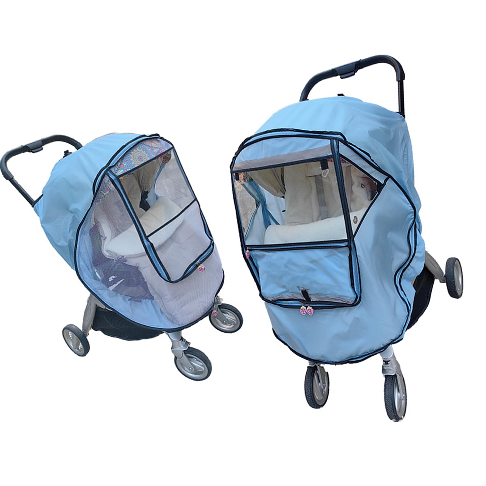 Protector de lluvia para cochecito de bebé con red, a prueba de viento para cochecito, accesorios para cochecito, protección contra la intemperie, protección contra la
