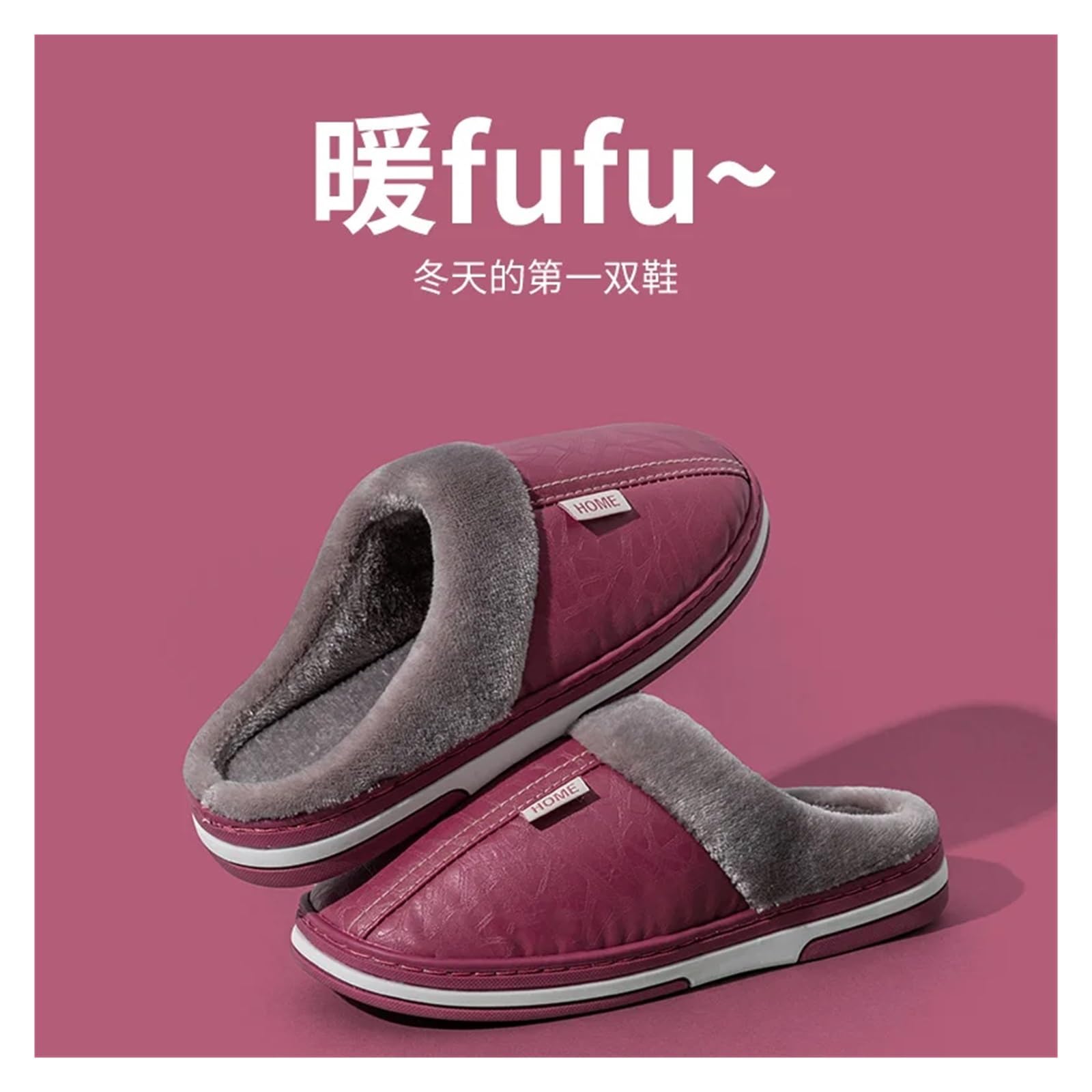 Pantofole da uomo Ciabatte da uomo invernali grandi taglie interno casa scarpe di cotone pelliccia basse camera letto pantofole