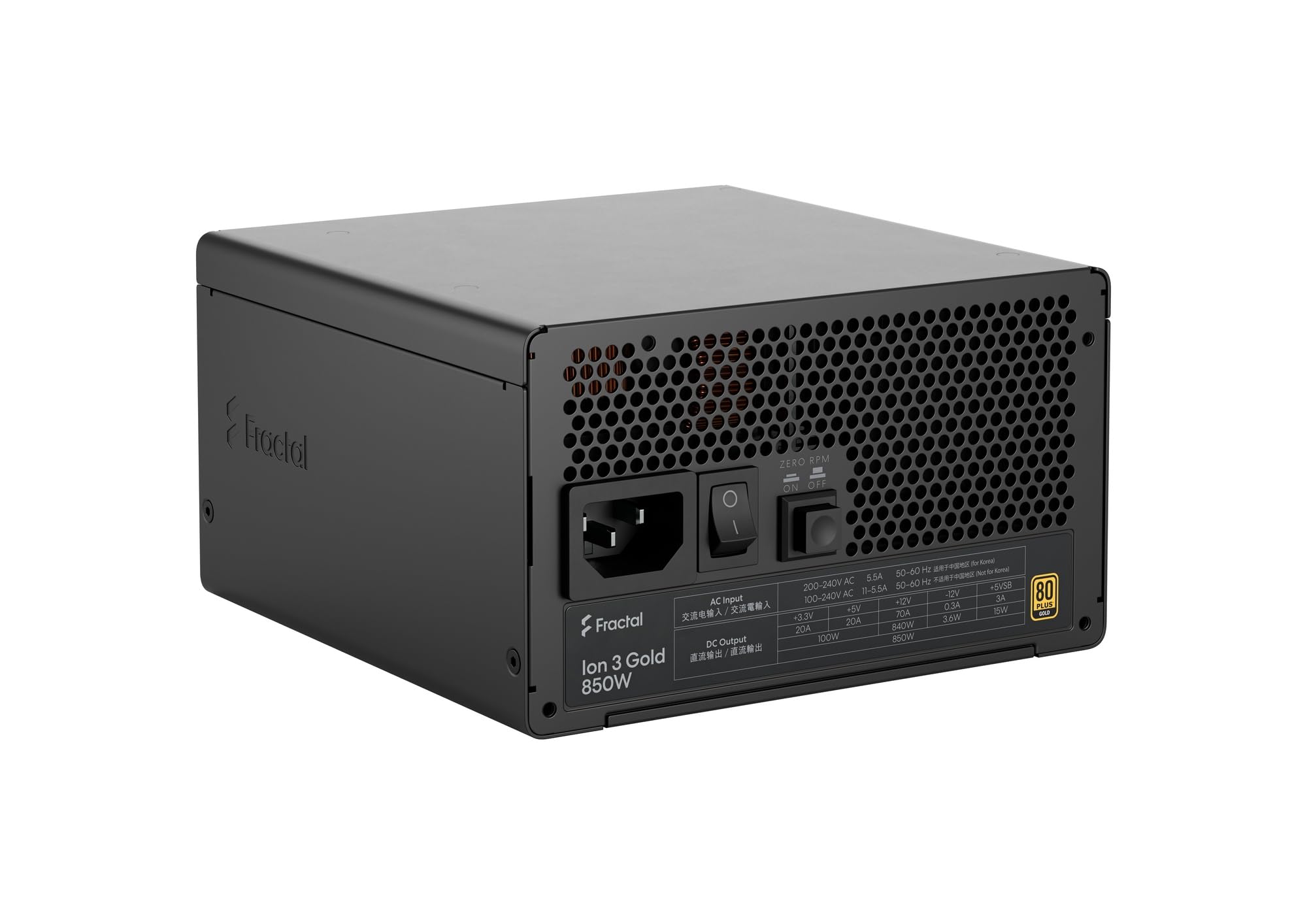 Amazon | Fractal Design Ion 3 Gold 850W Black PC電源ユニット FD-P