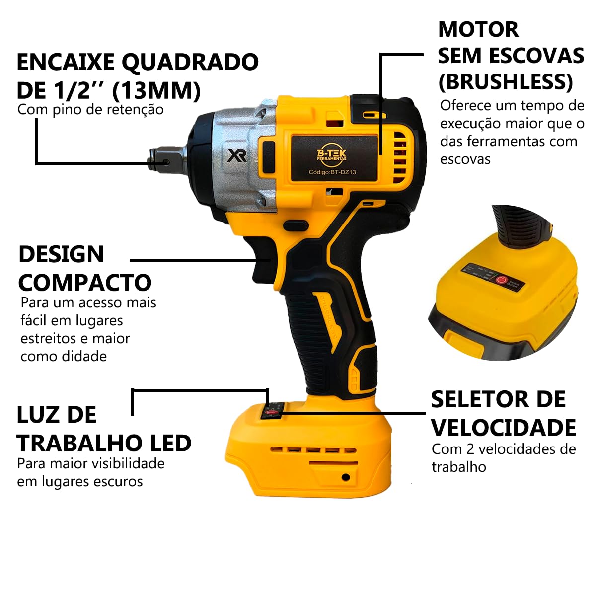 Furadeira Parafusadeira & Chave de impacto a bateria 48V BTEK/BMAX