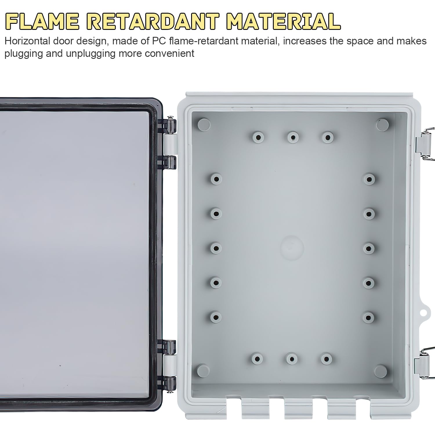 Caja Conexiones Estanca IP66, Caja Registro Electrico con Cerradura, PC Transparente Caja de Conexiones, para la Protección de Tomas de Corriente (220 × 170 × 110 mm)