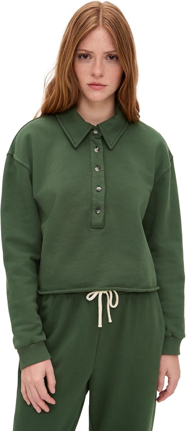 perfectwhitetee Women's Vinny Heavier Fleece 3/4 Sweatshirt