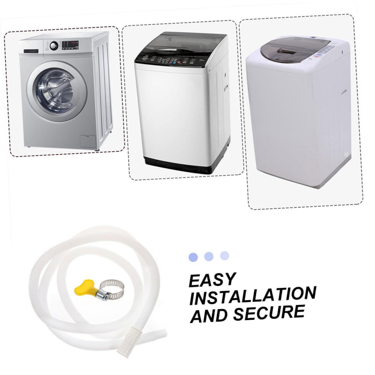 Uonlytech Tubo Scarico Condizionatore Bianco in Pe con Fascette di Bloccaggio, Tubo Flessibile per Condensa, Esterno e Resistente, per Unità di Climatizzazione Portatile