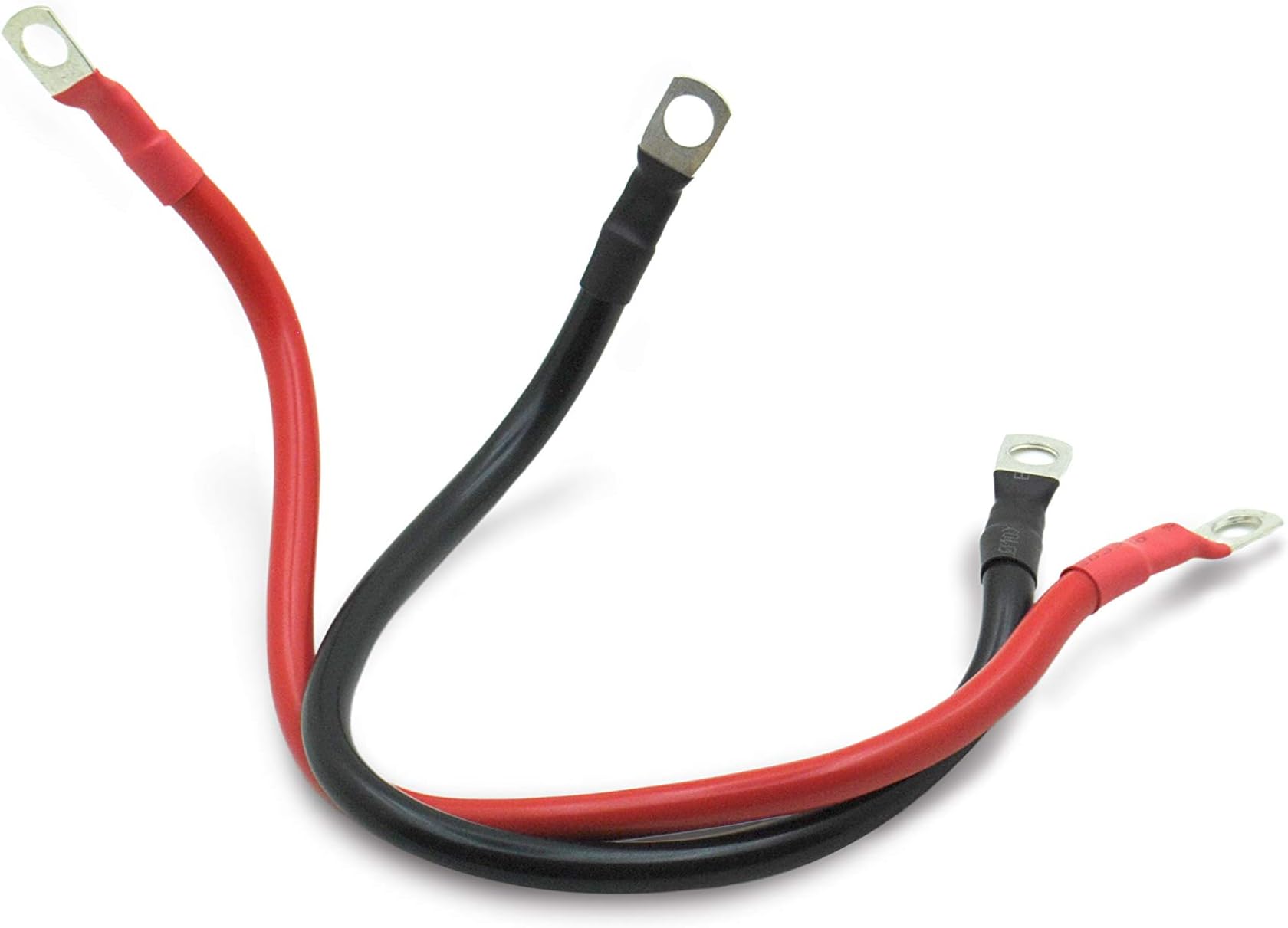 GLOBOMOTIVE Battery Inverter Cable Set with Terminals - Industrial Panel Copper Cable for Motorcycle, Automotive, Marine, Solar (Red and Black, 300 mm)