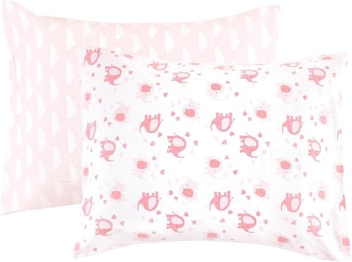 Luvable Friends Fundas de almohada unisex para bebé, diseño de elefante básico para niña, talla única