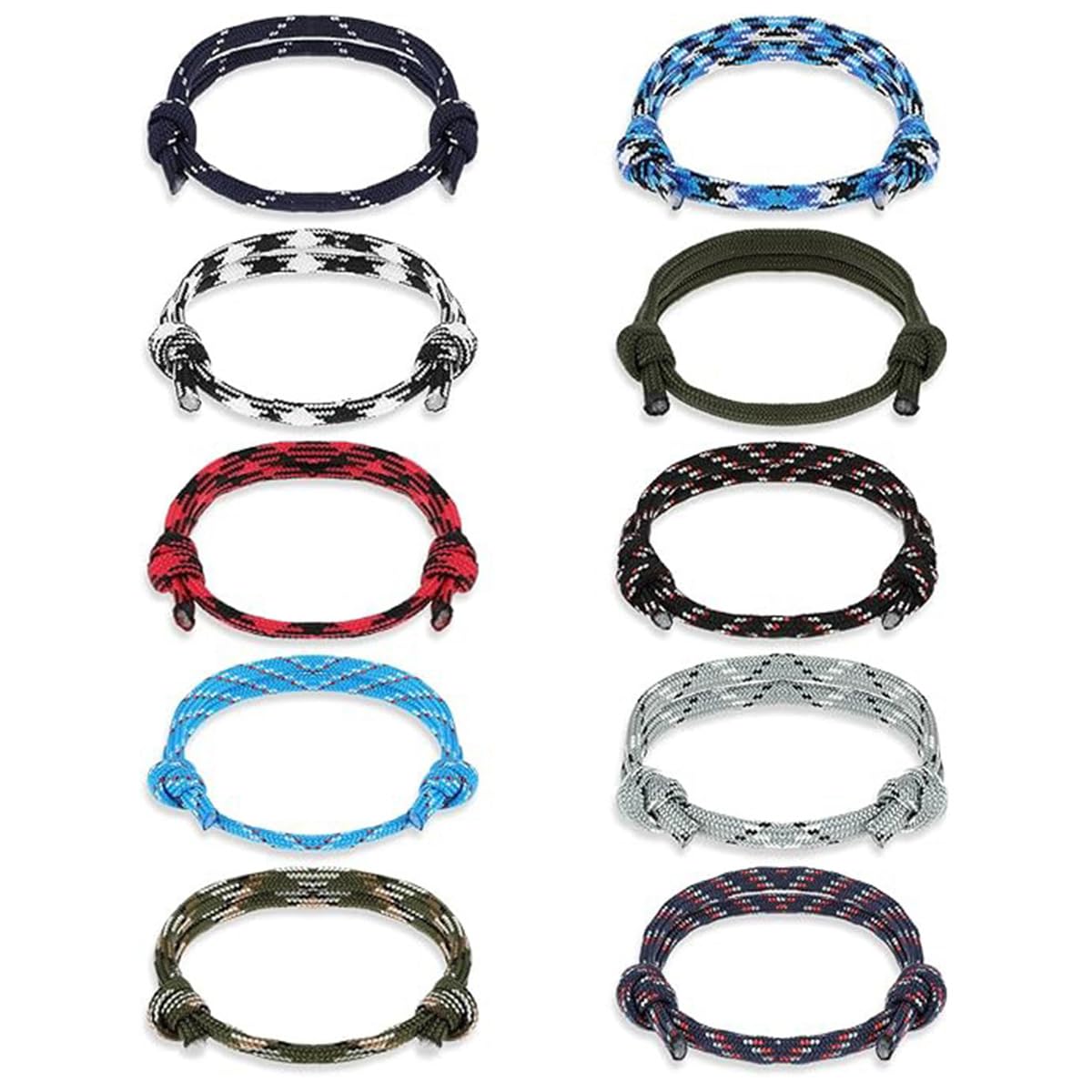 Amz Camel Nautical Braided Rope Bracelet, 10 Pcs Hand Woven Bracelet, Summer Rope, Adjustable Hand Rope, Birthday Christmas Camping Party Gife